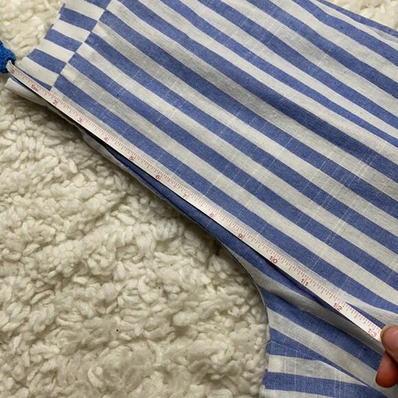 Blue and White Strapless Wide Leg Two Piece Set J15 - Picture 16 of 16